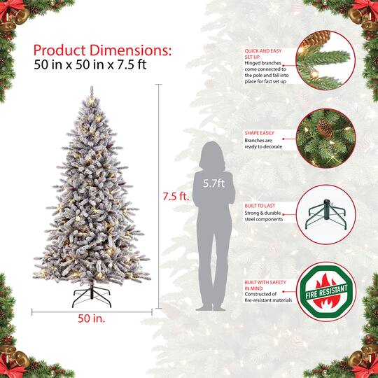 7.5ft. Pre-Lit Bennington Fir Artificial Christmas Tree, Clear Lights